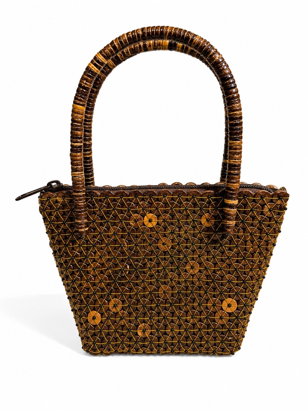 Woven Brown Handbag - Natural Boho Tote